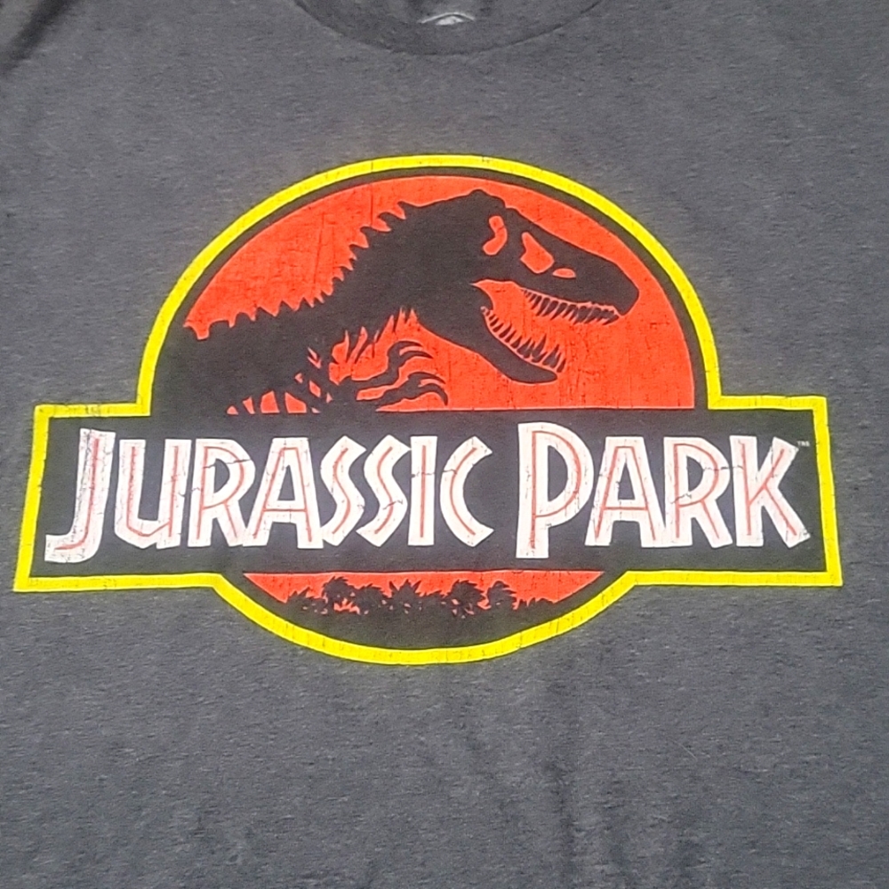 Jurassic Park mens gray shirt size large
